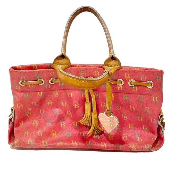 Dooney & Bourke Letter Monogram Pink Tassel Handbag Purse - Picture 1 of 7